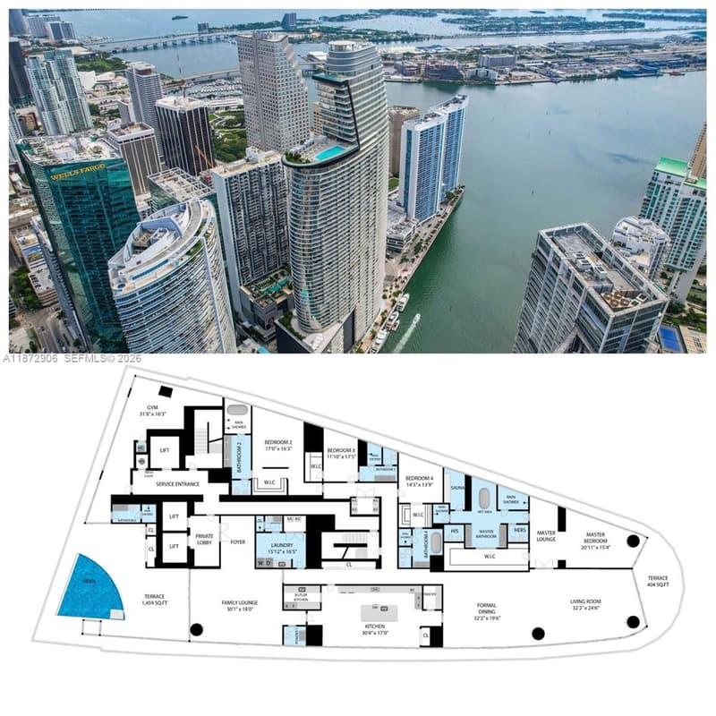 300 Biscayne Blvd Way #PH6001, Miami, 33131